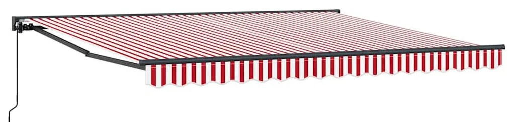 Behúzható napellenző Piros és fehér csíkos 400x300 cm szövet