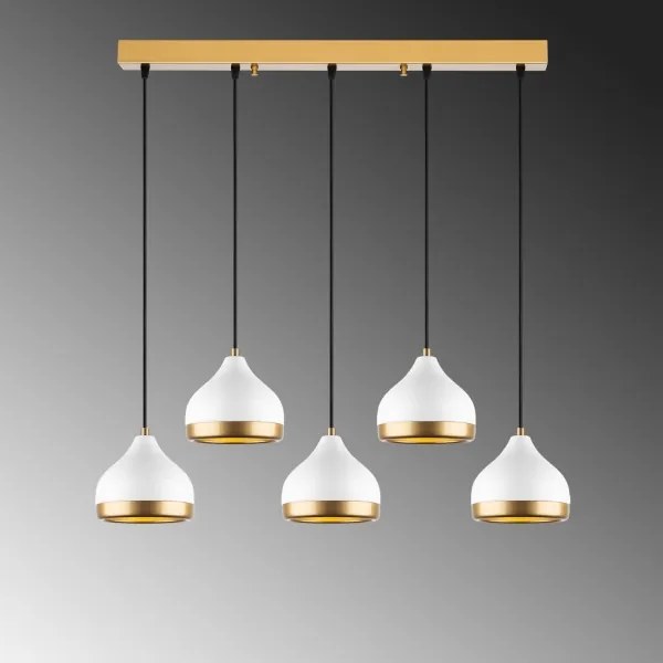 YILDO zsinóros csillár 5xE27/40W/230V fehér/arany