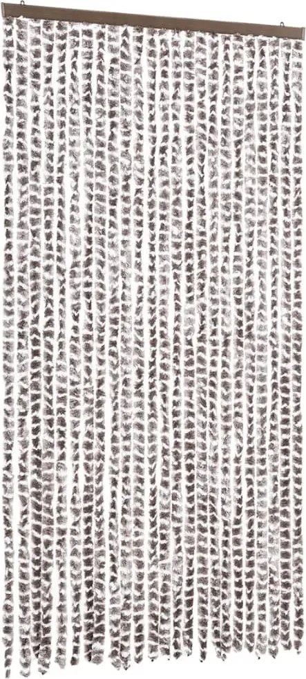 vidaXL tópszínű és fehér zsenília rovarfüggöny 100 x 230 cm