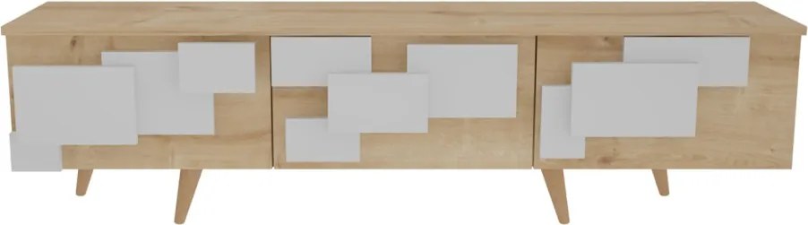 3 D - Oak, White