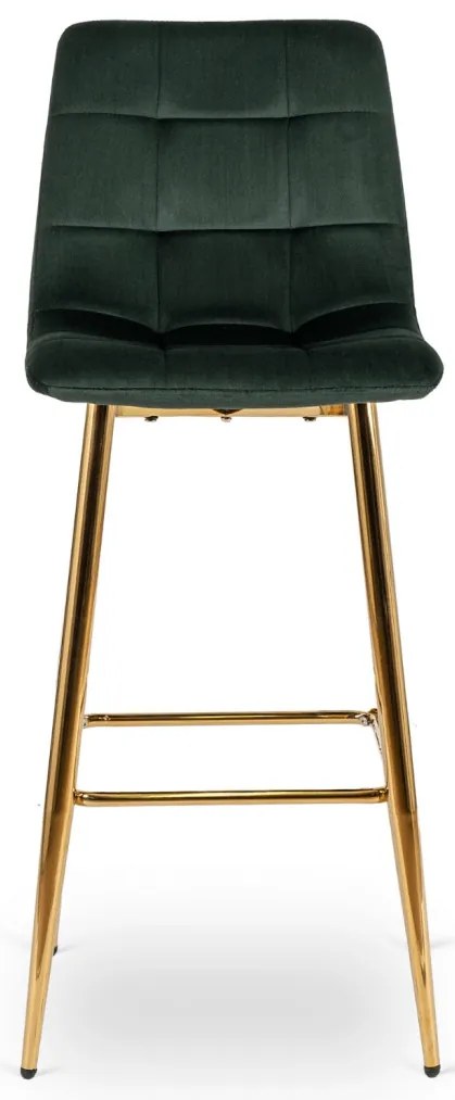 Zöld Bársony Bárszék Aranyszínű Lábbal. ARIEL