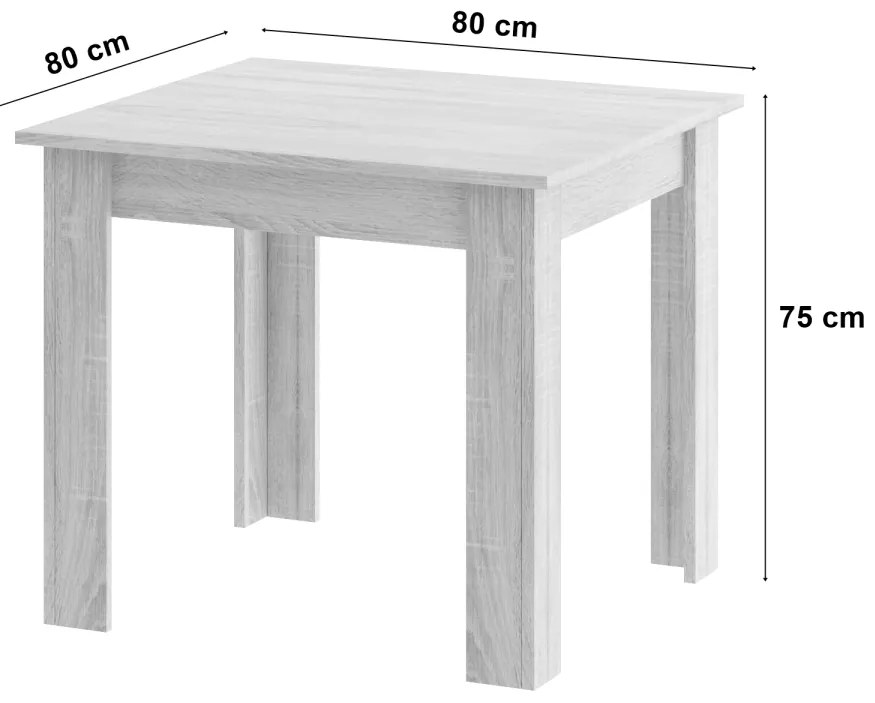 Fekete étkező szett 1 + 4, MADO ARTISAN asztal 80x80 + BALI MARK fekete szék