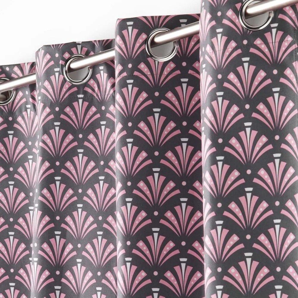 Rózsaszín-szürke mikroszálas sötétítő függöny 135x260 cm Surya – douceur d'intérieur