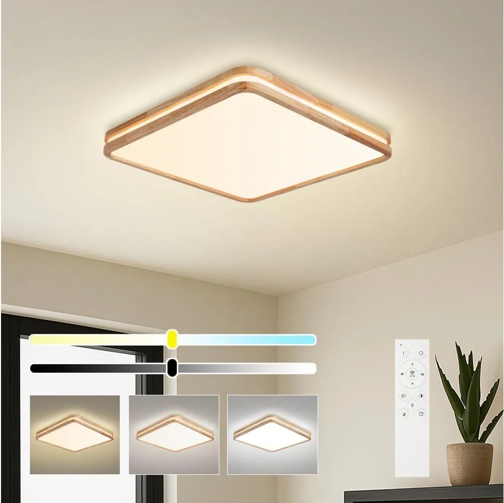 Brilagi - dimmelhető LED világítótest MOLINA SQUARE LED/80W/230V tölgy 60x60 cm + távirányító