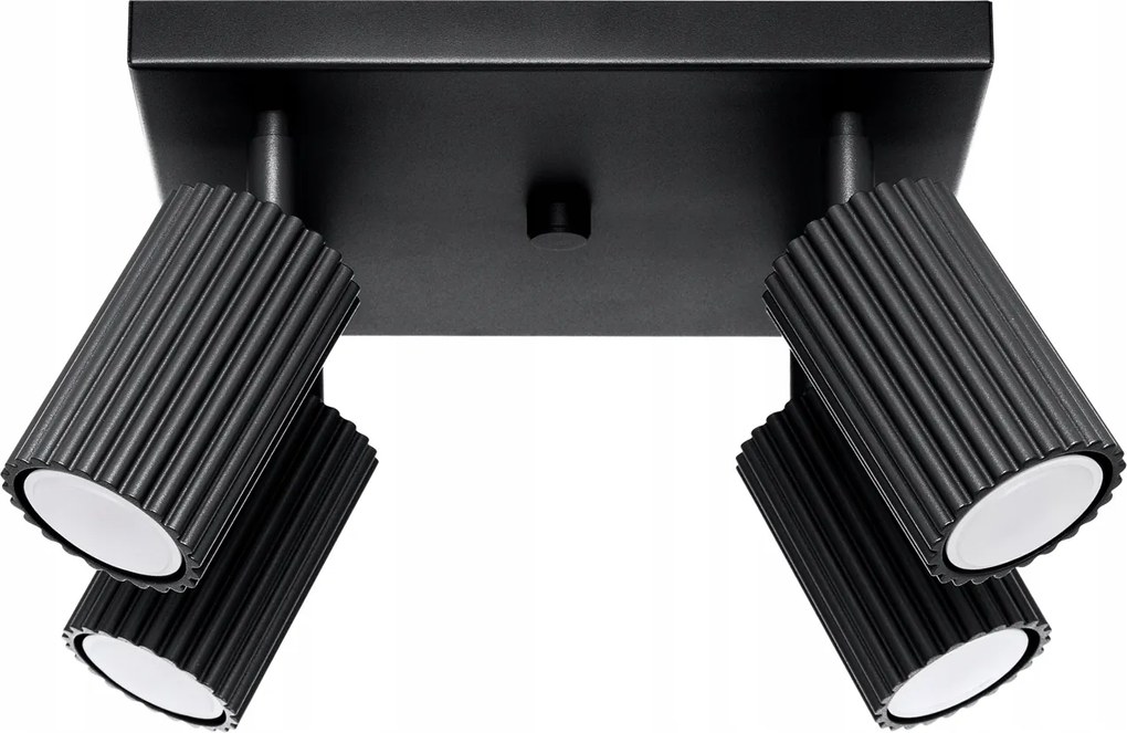 Mennyezeti lámpa Reflektor Tuba Spot 4x GU10 Fekete Karbon 1583 Sollux