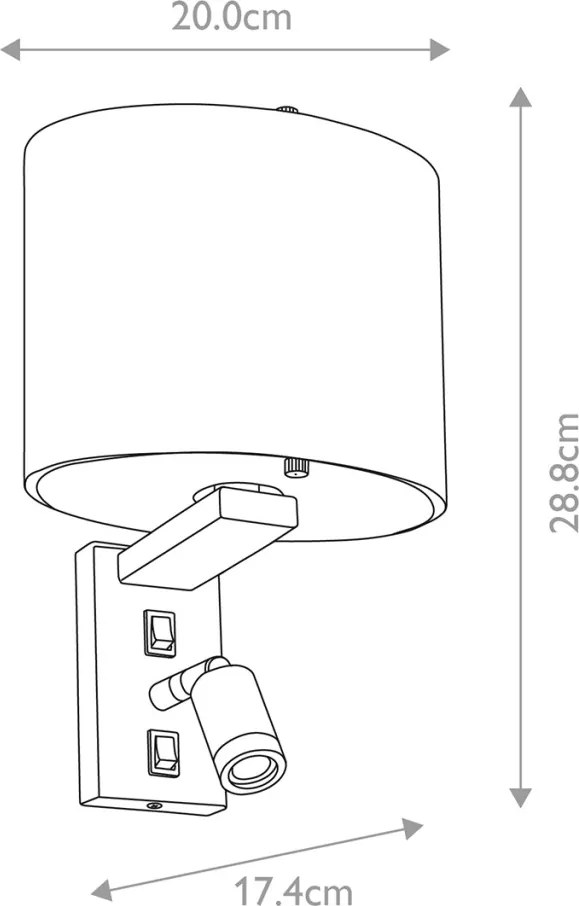 Elstead Lighting BELMONT BELMONT-2W Fali lámpa 1x40W/E14 + 1x1W/LED 120LM