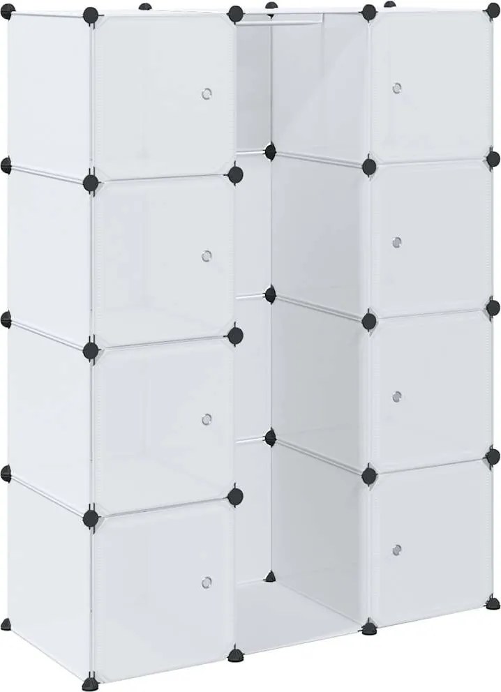 vidaXL fehér moduláris szekrény 9 rekesszel 109x36,5x143 cm
