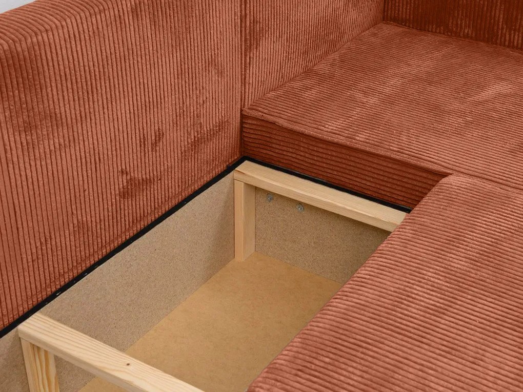 AKCIÓ Terrakotta sarokkanapé SMART COSARO, kétoldalú + 2 párna INGYEN II. minőség