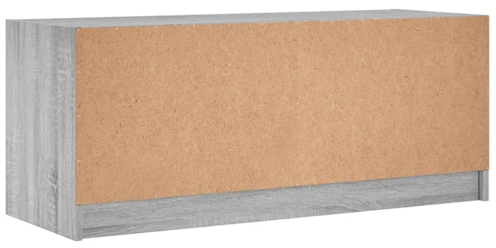 szürke sonoma színű TV-szekrény üvegajtókkal 102 x 37 x 42 cm