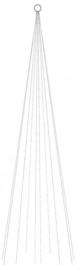 karácsonyfa zászlórúdon 310 színes LED-del 300 cm
