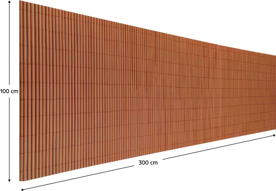 Kerti térelválasztó, barna, 300x100 cm, ABEO