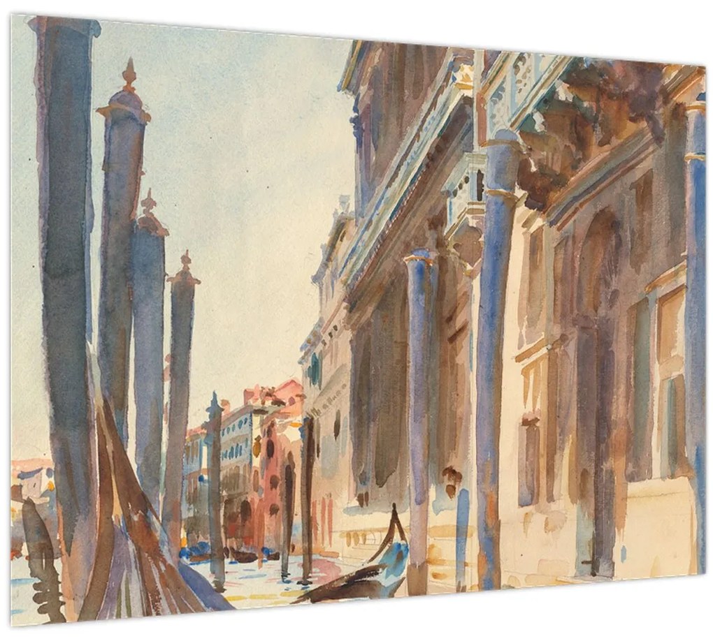 Kép - John Singer Sargent, Gondola Moorings on the Grand Canal, reprodukciók (70x50 cm)