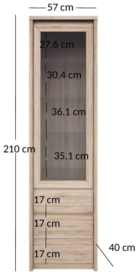 Vitrin Noella 1W3S (szonoma tölgy). 1053123