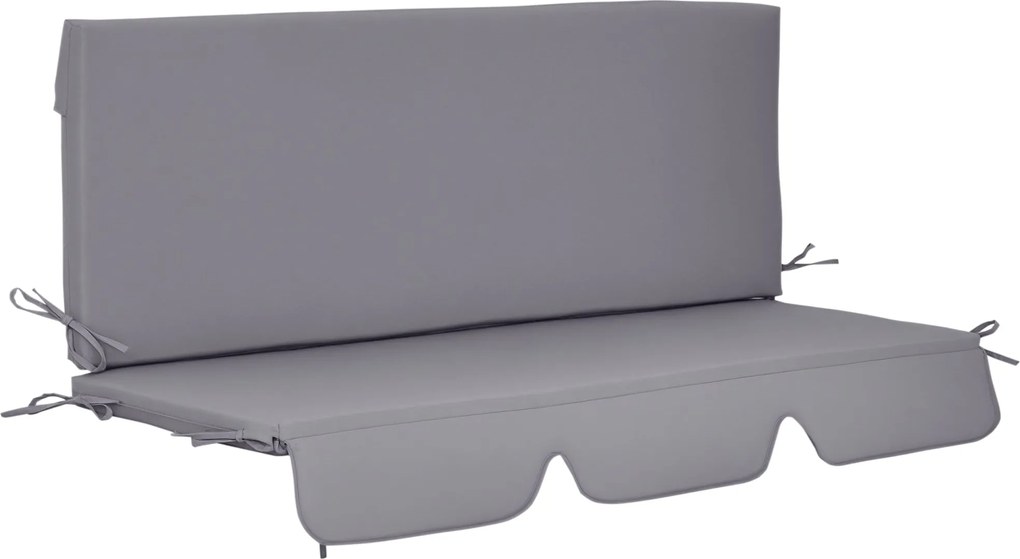 Outsunny 2 Részes Hinta Székkényelme 130x45x5 cm Párnázott Ülő- és Háttámasz Párna Kert Terasz Erkély Kültéri Szürke | Aosom