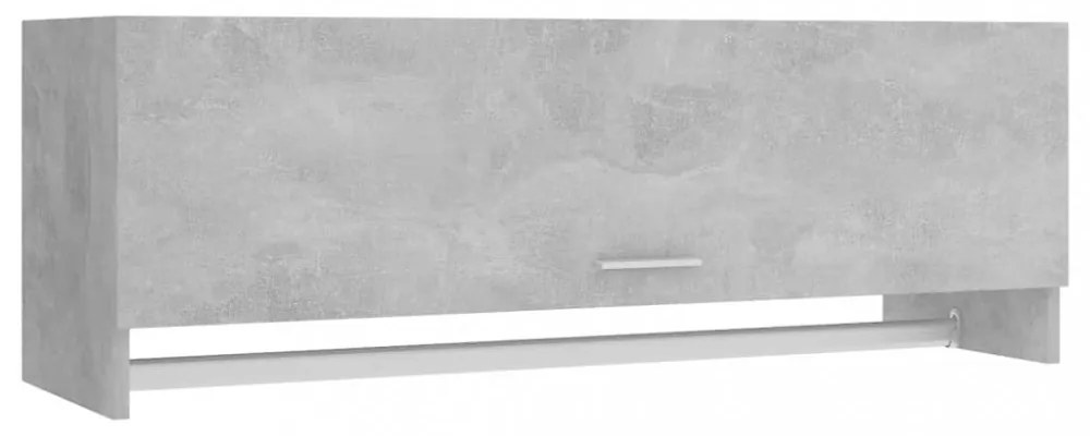 betonszürke szerelt fa ruhásszekrény 100 x 32,5 x 35 cm