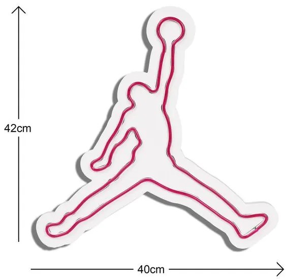 Műanyag LED-es fali dekoráció, Basketball - Red