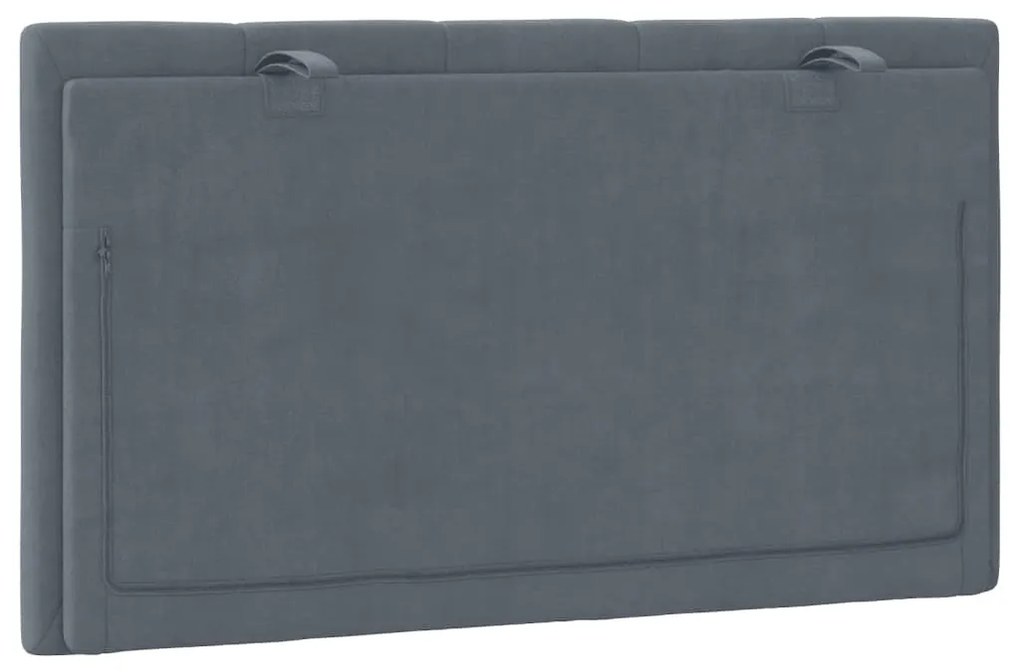 sötétszürke bársony fejtámla párna Hanko 80 cm