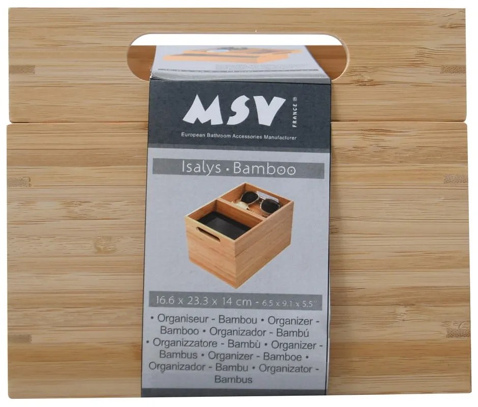 Natúr színű bambusz fürdőszobai rendszerező kozmetikumokhoz Isalys – MSV
