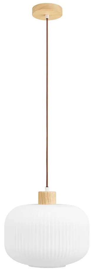 Fehér függőlámpa üveg búrával ø 30 cm Argalo – House Nordic