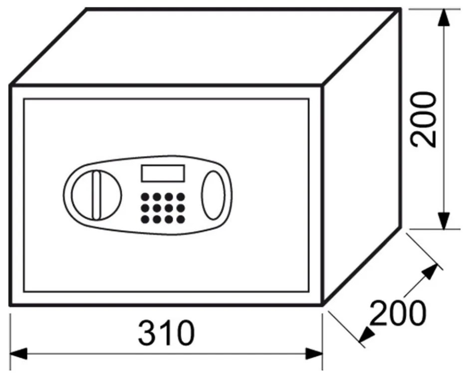 Bútorszéf RS 20, elektromos zárral, szürke