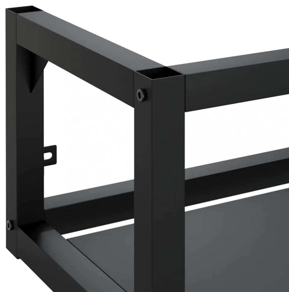 fekete vas fürdőszobai fali mosdókagylókeret 59 x 38 x 31 cm