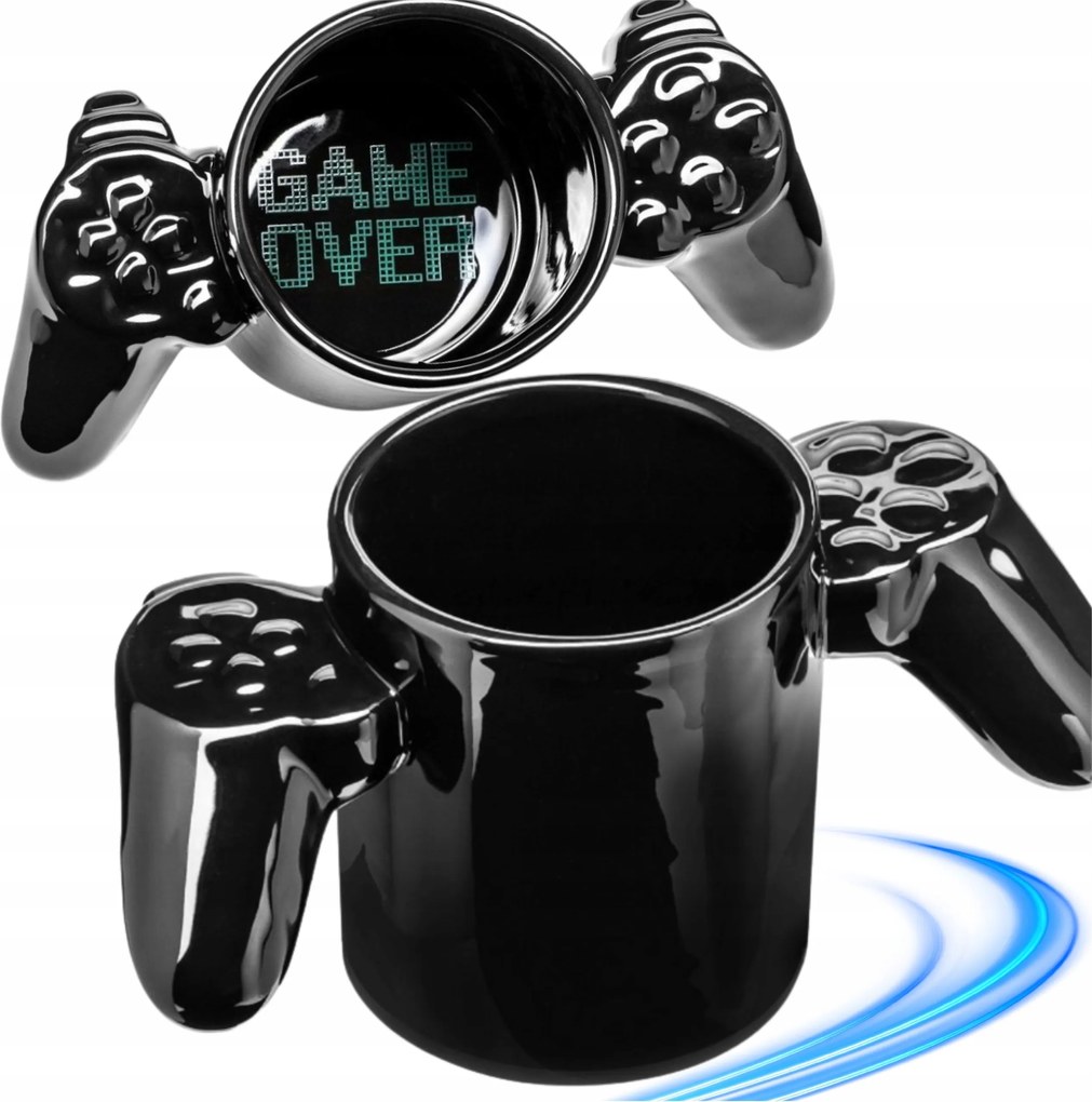 Gamer Bögre Joystick Pad Ajándék Fiúnak Karácsonyra Fekete