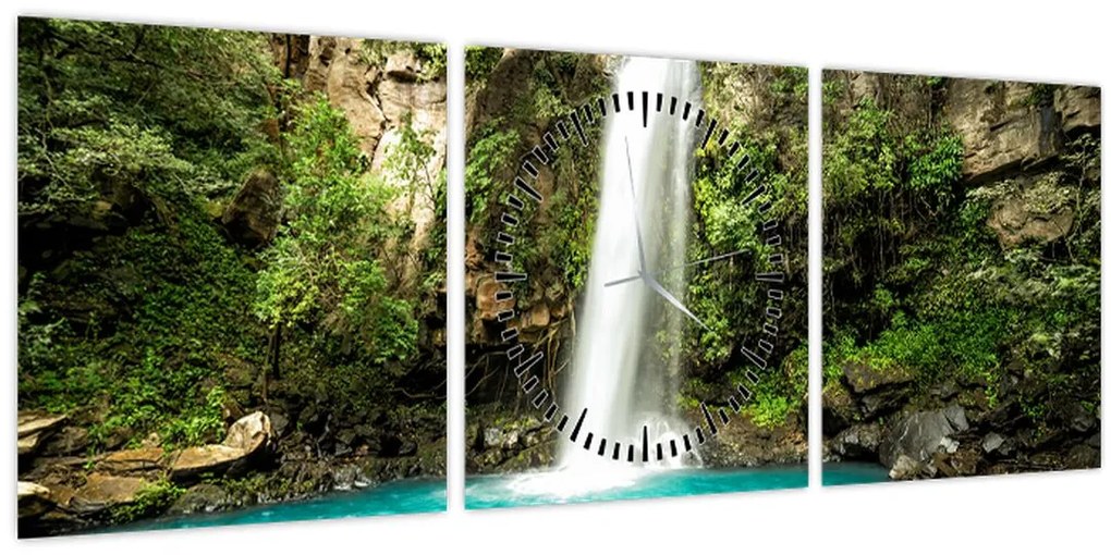 Kép - Vízesés (órával) (90x30 cm)