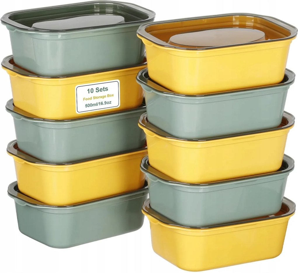 Vinato Ételtároló dobozok fedéllel 10 db 500 ml