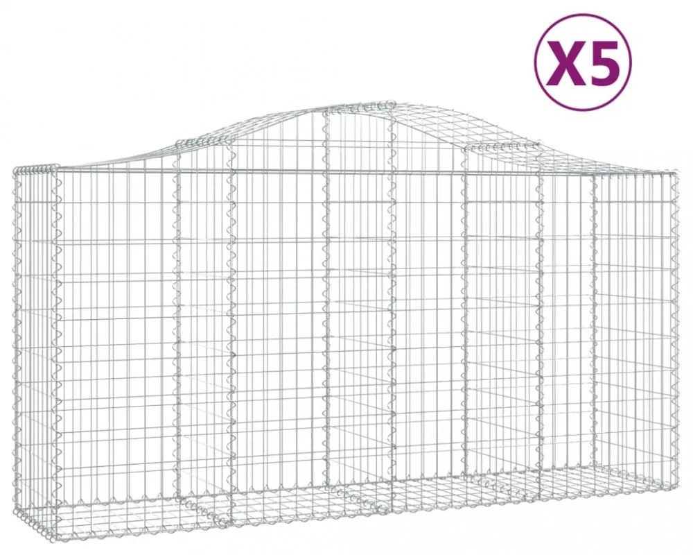 5 db íves horganyzott vas gabion kosár 200 x 50 x 100/120 cm