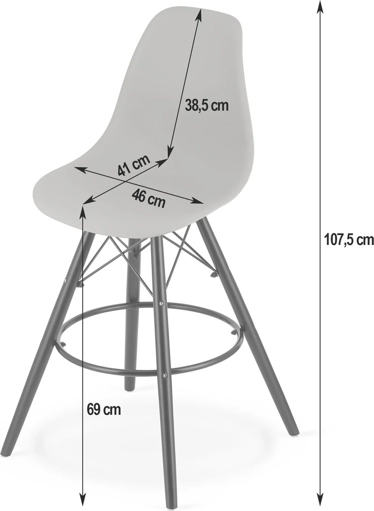 AKCIÓ Fekete bárszék CARBRY LAMAL fekete lábakkal II. osztály