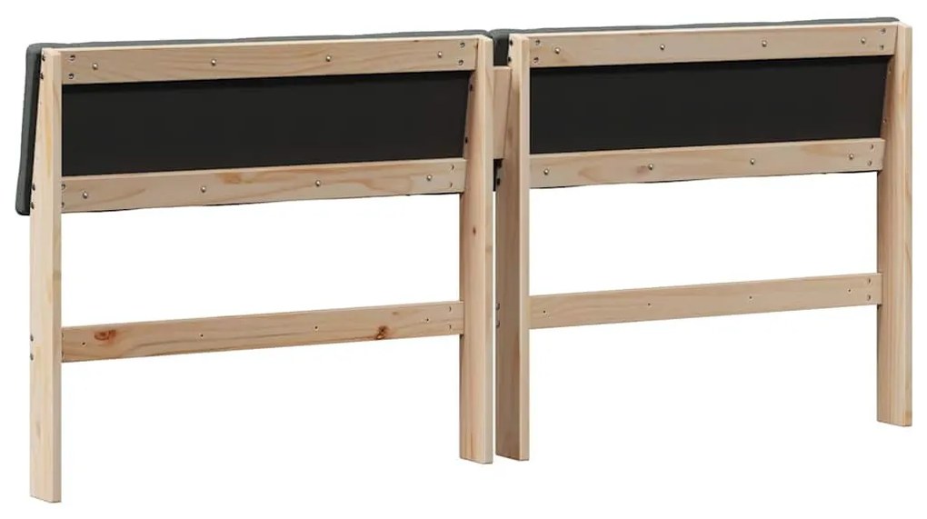 Kárpitozott fejtámla Sötétszürke 180 cm Tömör fenyőfa