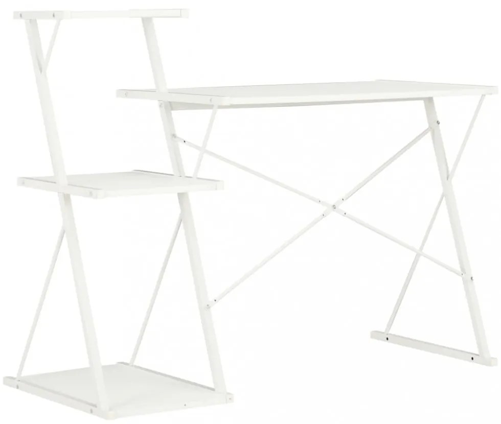 fehér íróasztal polccal 116 x 50 x 93 cm