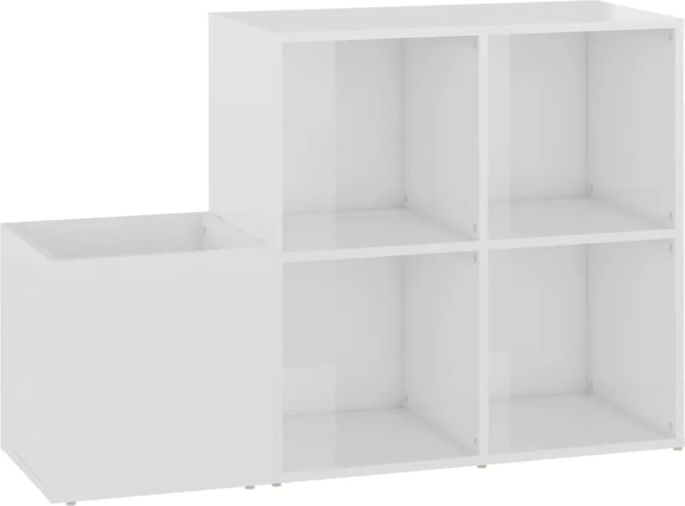 vidaXL magasfényű fehér előszobai cipősszekrény 105 x 35,5 x 70 cm