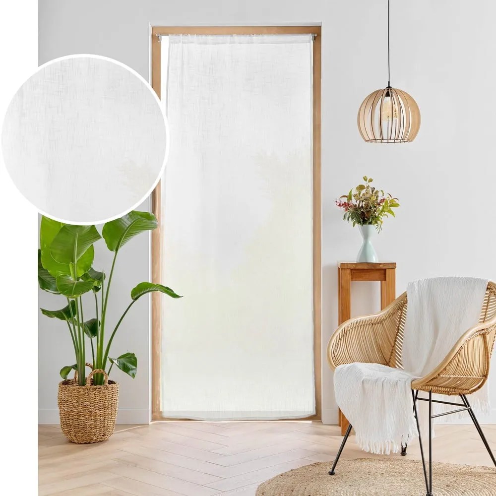 Fehér függöny ajtóra 90x200 cm Haltona – douceur d'intérieur