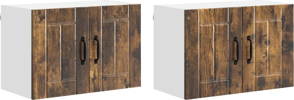 vidaXL Konyhai faliszekrények 2 pcs Füstölt tölgy 60 x 31 x 40 cm