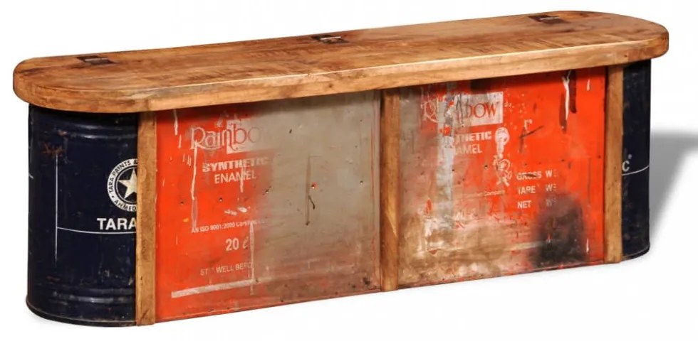 Antikolt hatású tömör fa tárolórekeszes pad