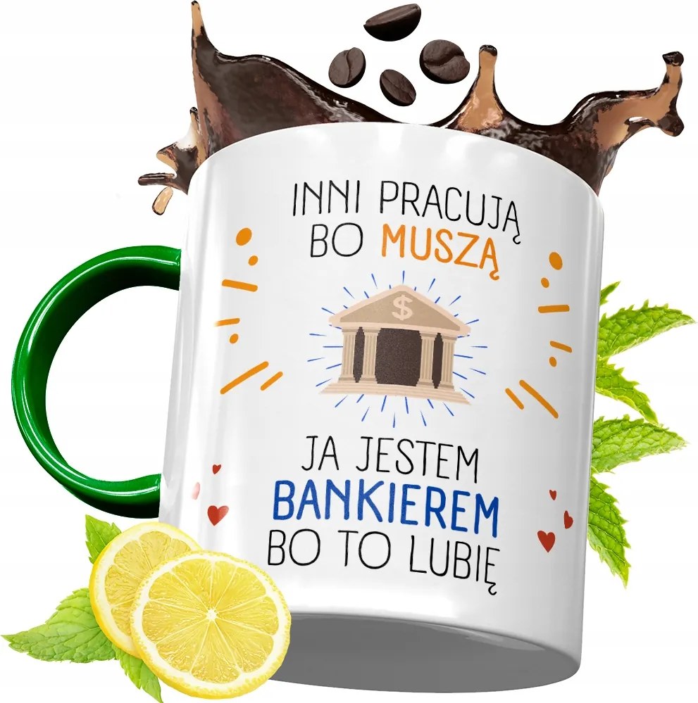 Zöld Bögre Bankárnak Születésnapi Ajándék fényképes nyomtatással