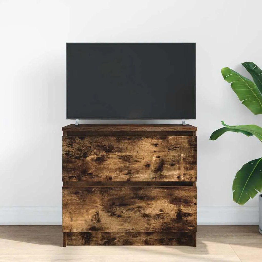 füstös tölgy színű szerelt fa TV-szekrény 60x35x54 cm