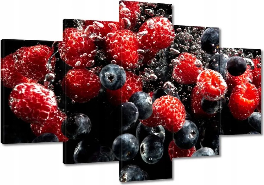 Vászonkép 120x80 Áfonya és málna víz