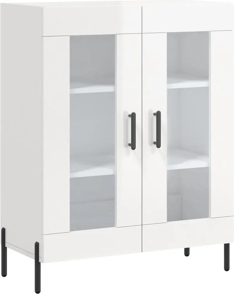 vidaXL magasfényű fehér szerelt fa tálalószekrény 69,5 x 34 x 90 cm