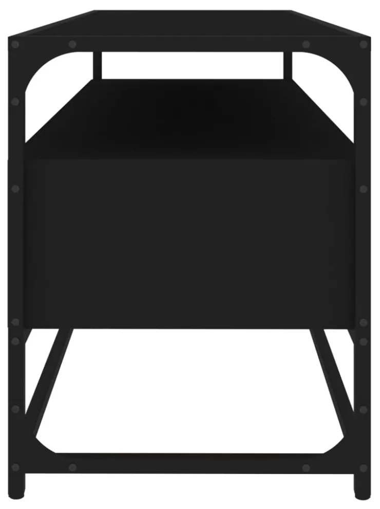 fekete szerelt fa TV-szekrény 100 x 35 x 45 cm