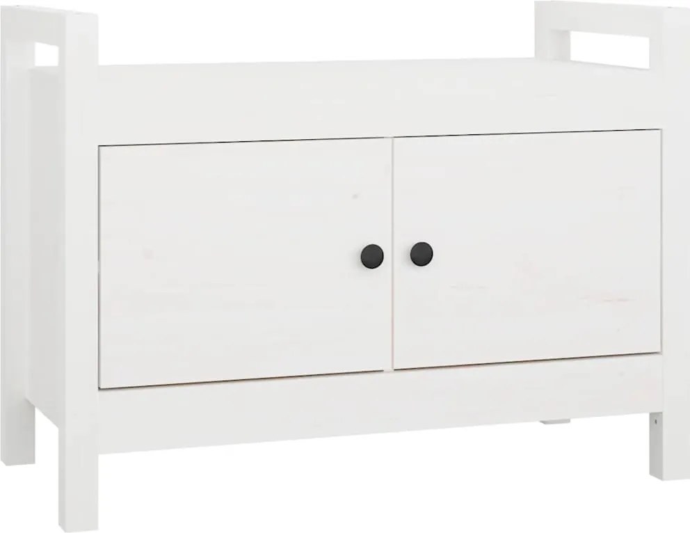 vidaXL fehér tömör fenyőfa előszoba pad 80 x 40 x 60 cm