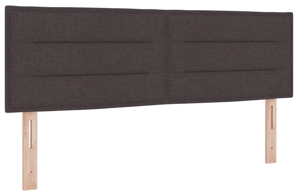 Bonellrugós Ágy Matrac és LED Sötétbarna 140x190 cm Szövet
