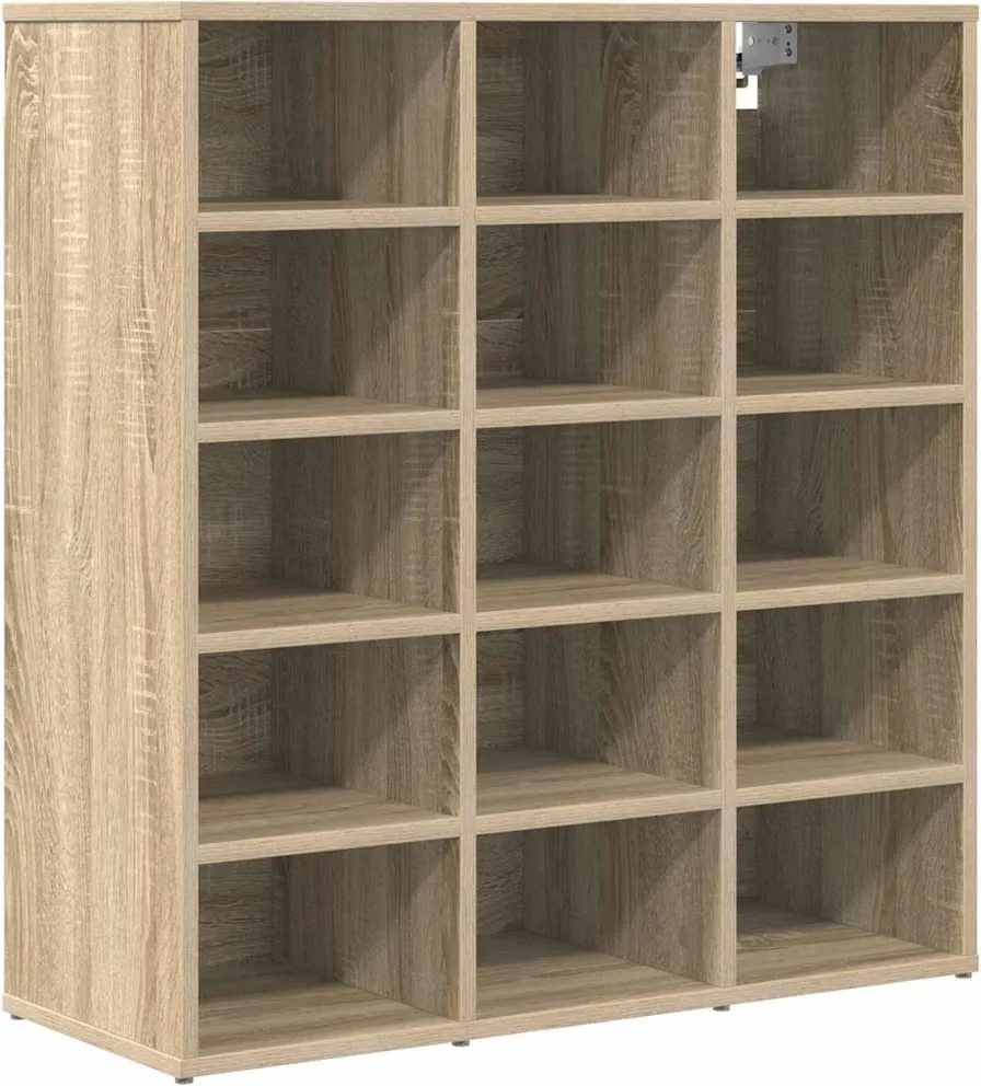 vidaXL Cipőszekrény polcokkal Sonoma tölgy 77,5 x 30 x 83,5 cm Faanyag