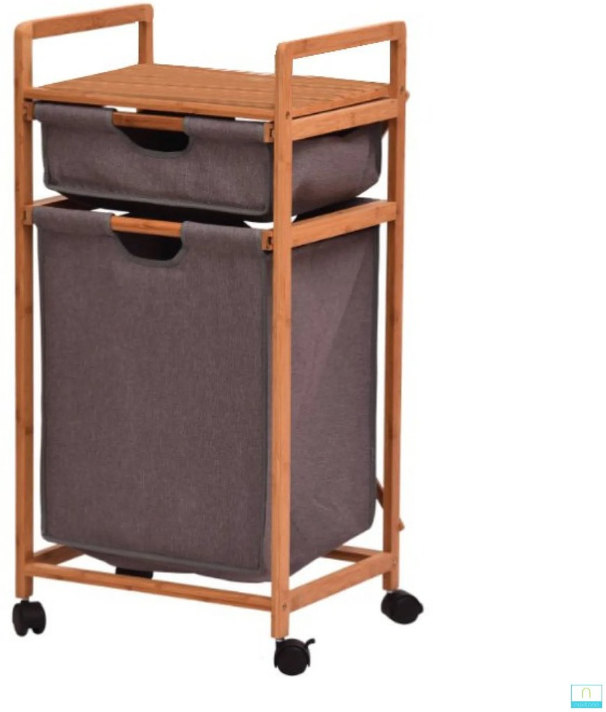 Praktikus könyvespolc, természetes bambusz/szürke, MESTRE