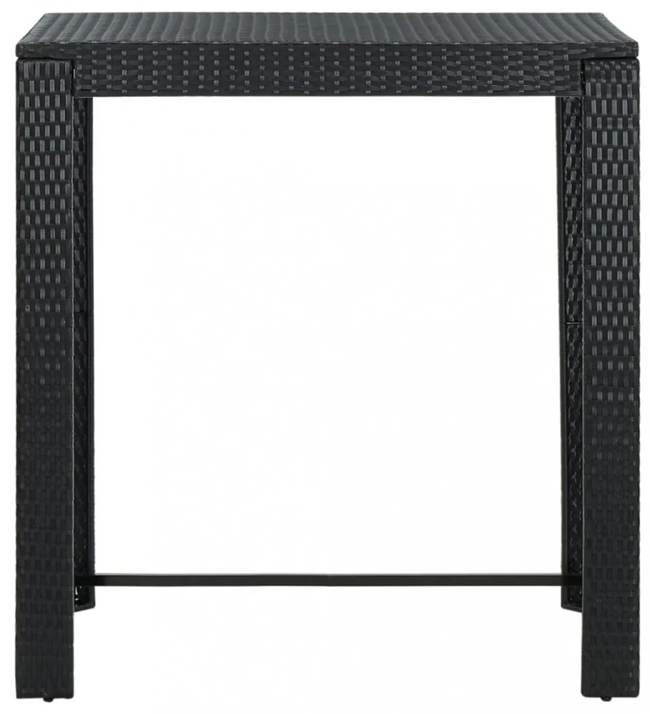 fekete polyrattan kerti bárasztal 100 x 60,5 x 110,5 cm