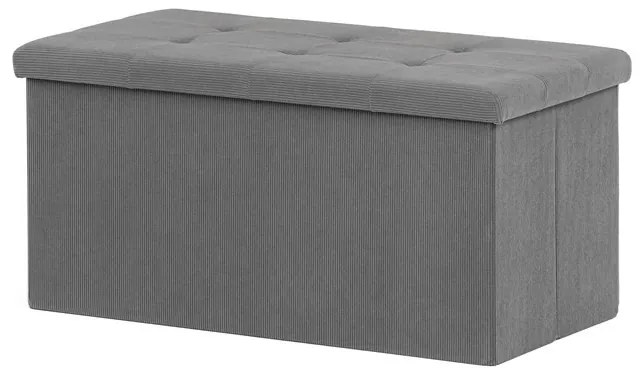 Szürke Kordbársony Tárolós Puff. TAB-472 GREY6