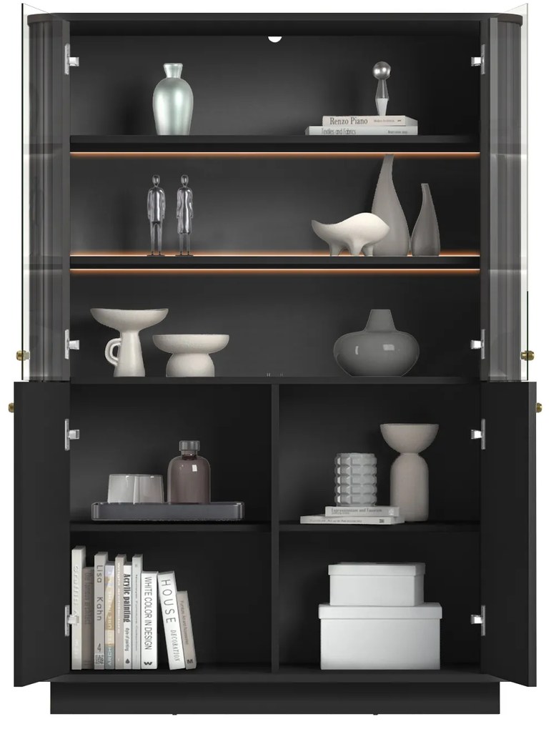 Vesper vitrin - fekete / arany fogantyúk