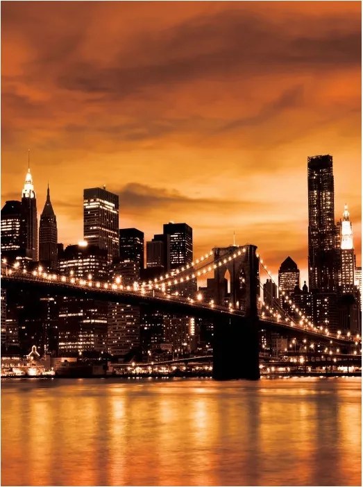 Fotótapéta Brooklyn híd éjszaka New York vinil 184x254 +ragasztó