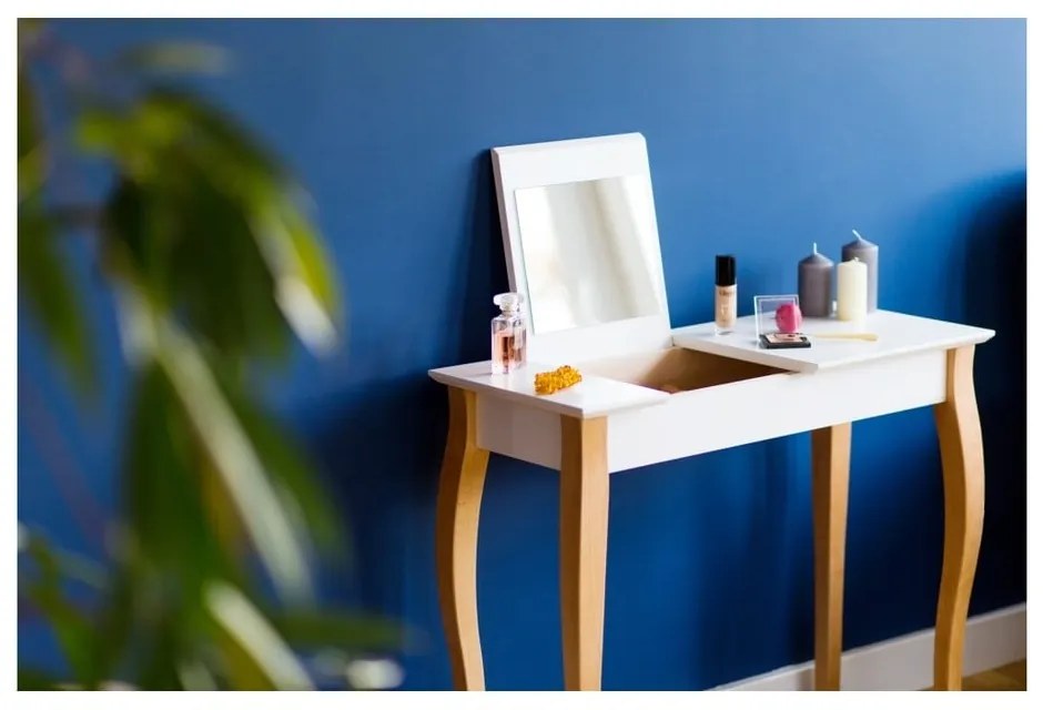 Dressing Table grafitszürke fésülködőasztal tükörrel, hosszúság 85 cm - Ragaba